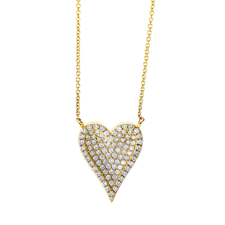 Collier 18 kt GG "Herz", mit ZÖ 40 cm + 43 cm