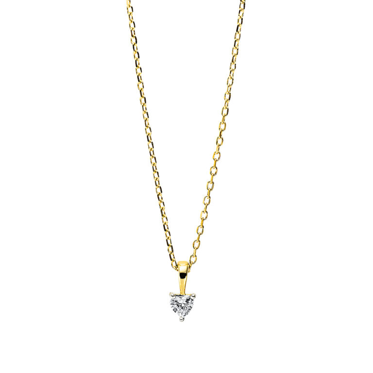 Collier 3er-Krappe 18 kt GG "Herz"