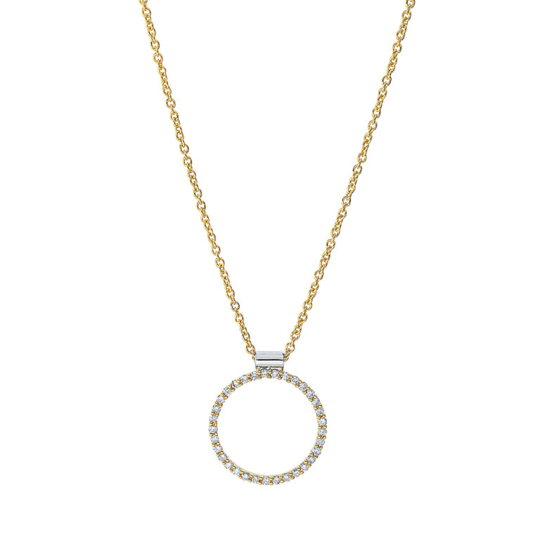 Collier 18 kt GG+WG "Kreis", mit ZÖ 40 cm