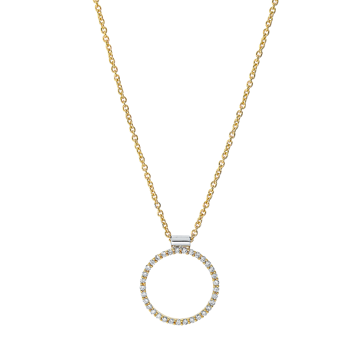 Collier 18 kt GG+WG "Kreis", mit ZÖ 40 cm