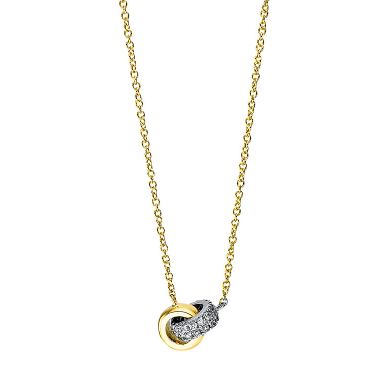 Collier 18 kt GG+WG, mit ZÖ 40.5 cm 43cm