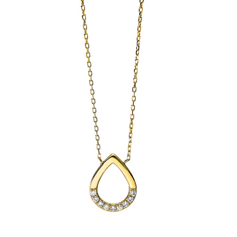 Collier 18 kt GG "Tropfen", mit ZÖ 38 cm & 36.8 cm