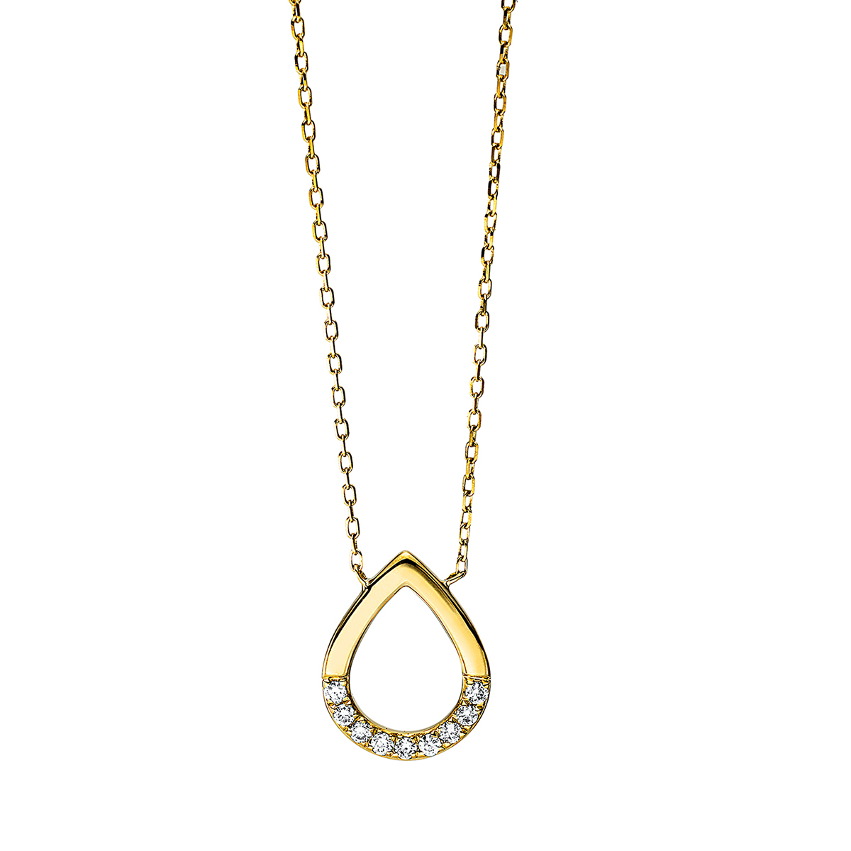 Collier 18 kt GG "Tropfen", mit ZÖ 38 cm & 36.8 cm