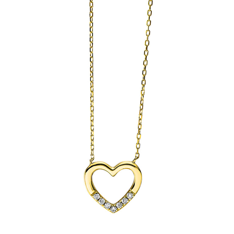 Collier 18 kt GG "Herz", mit ZÖ 38 cm & 36.8 cm