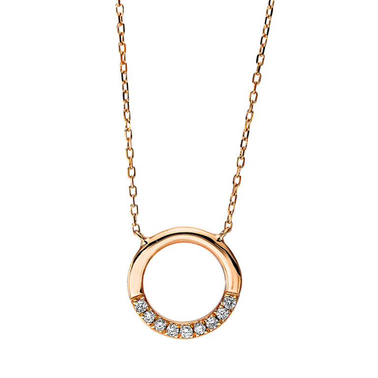 Collier 18 kt RG "Kreis", mit ZÖ 42 cm