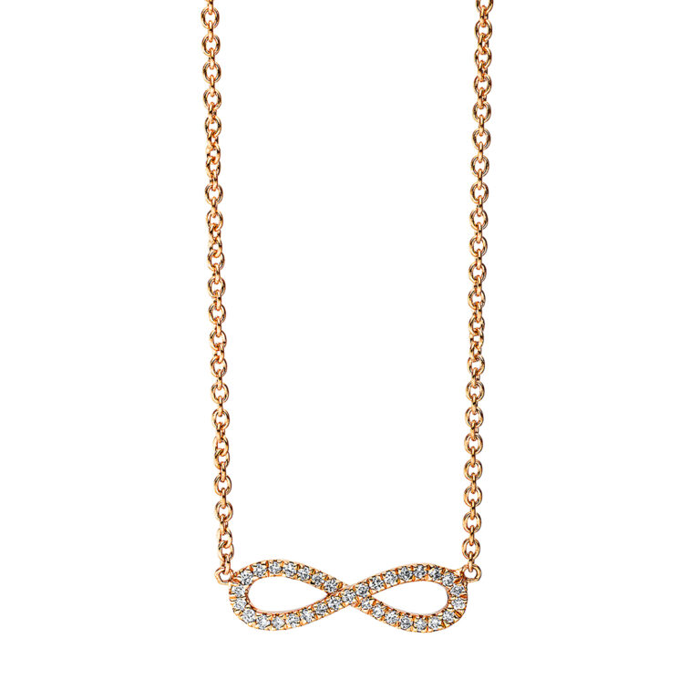Collier 18 kt RG "Infinity", mit ZÖ 41 cm & 40 cm