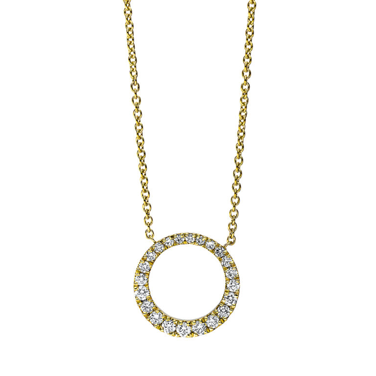 Collier 18 kt GG "Kreis", mit ZÖ 38 cm &36.8 cm