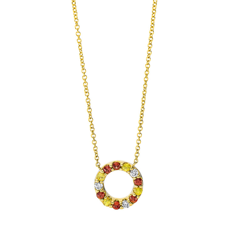 Collier 18 kt GG "Kreis", mit ZÖ 38 cm & 36.8