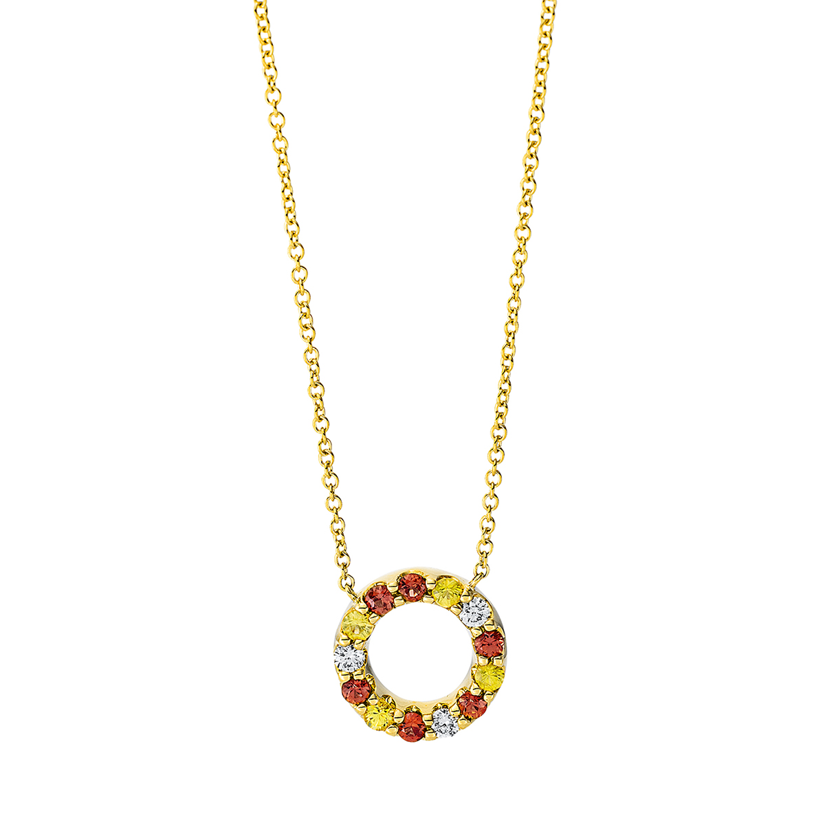 Collier 18 kt GG "Kreis", mit ZÖ 38 cm & 36.8