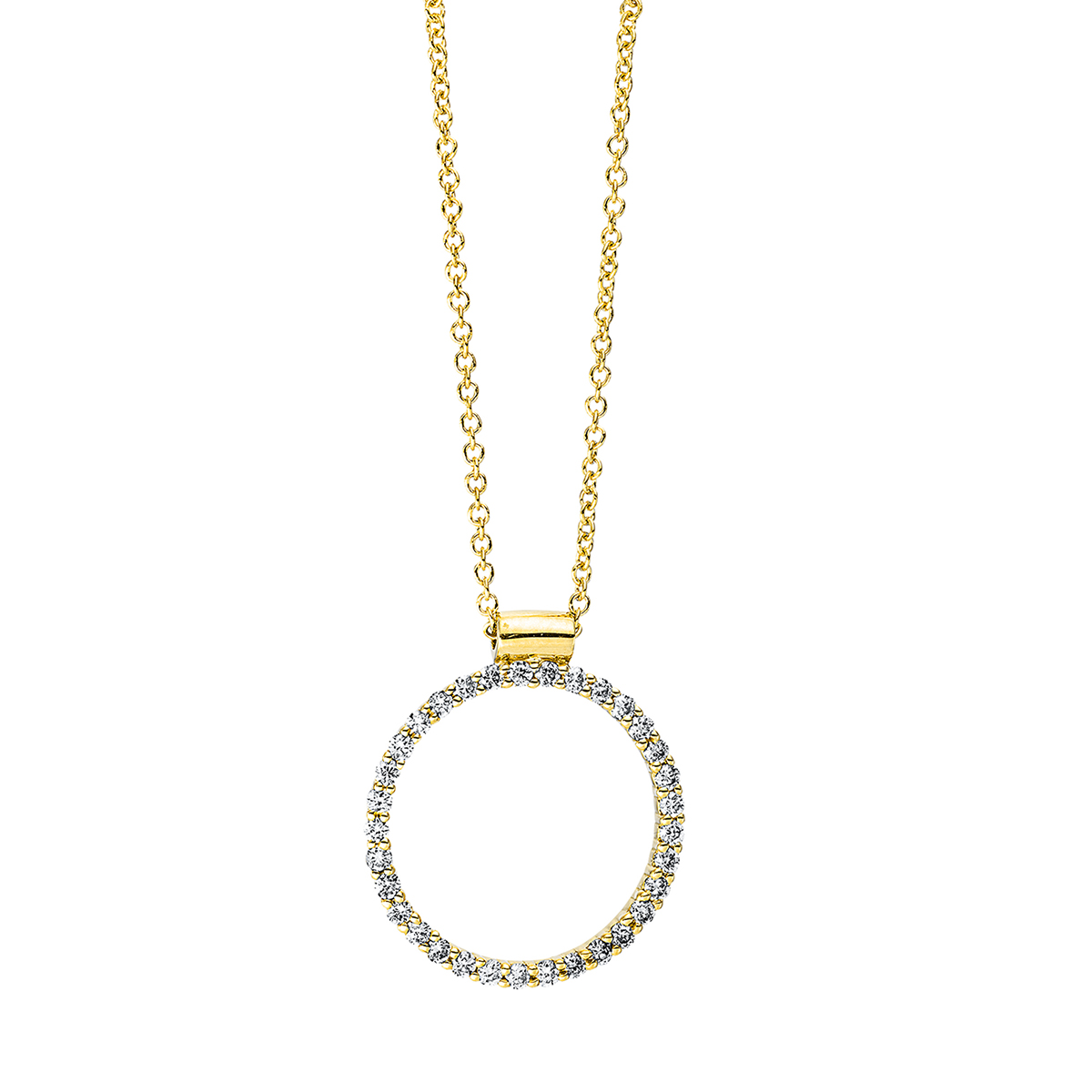 Collier 18 kt GG "Kreis", mit ZÖ 40 cm