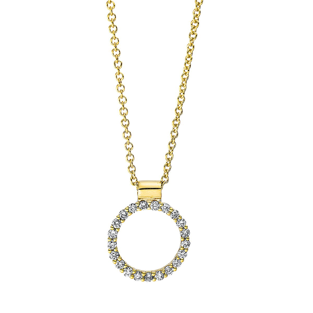 Collier 18 kt GG "Kreis", mit ZÖ 40 cm