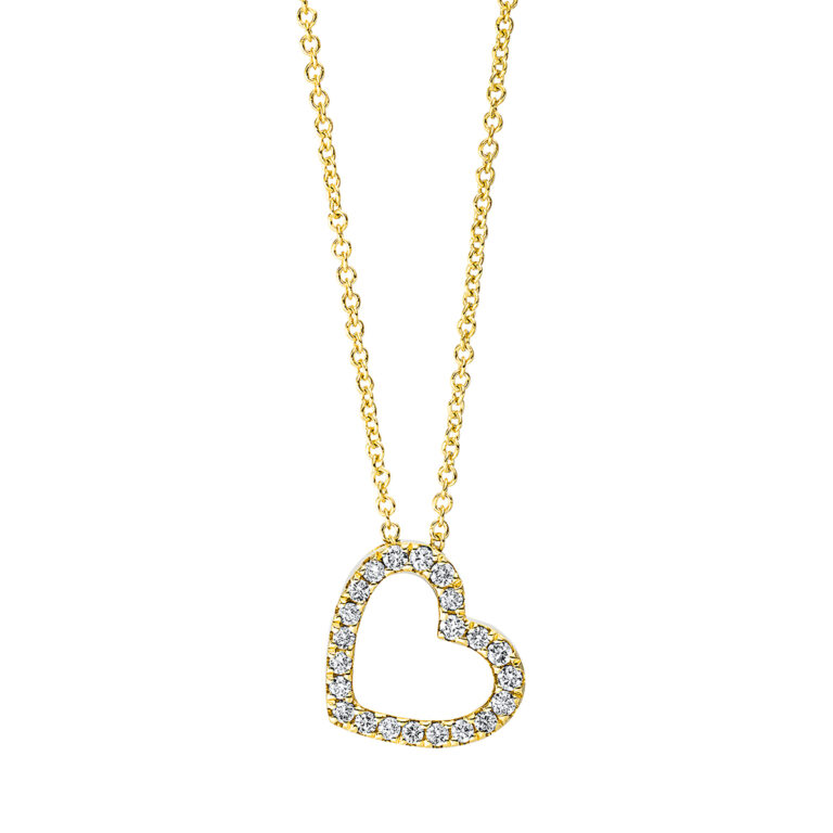 Collier 18 kt GG "Herz", mit ZÖ 40 cm