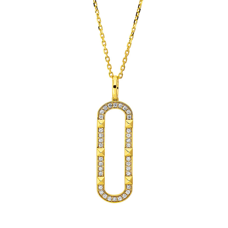 Collier 18 kt GG+WG, mit Öse