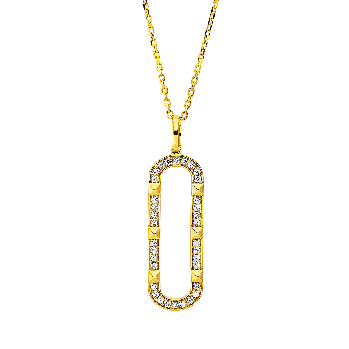 Collier 18 kt GG+WG, mit Öse