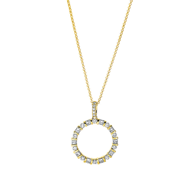 Collier 18 kt GG "Kreis", mit Öse