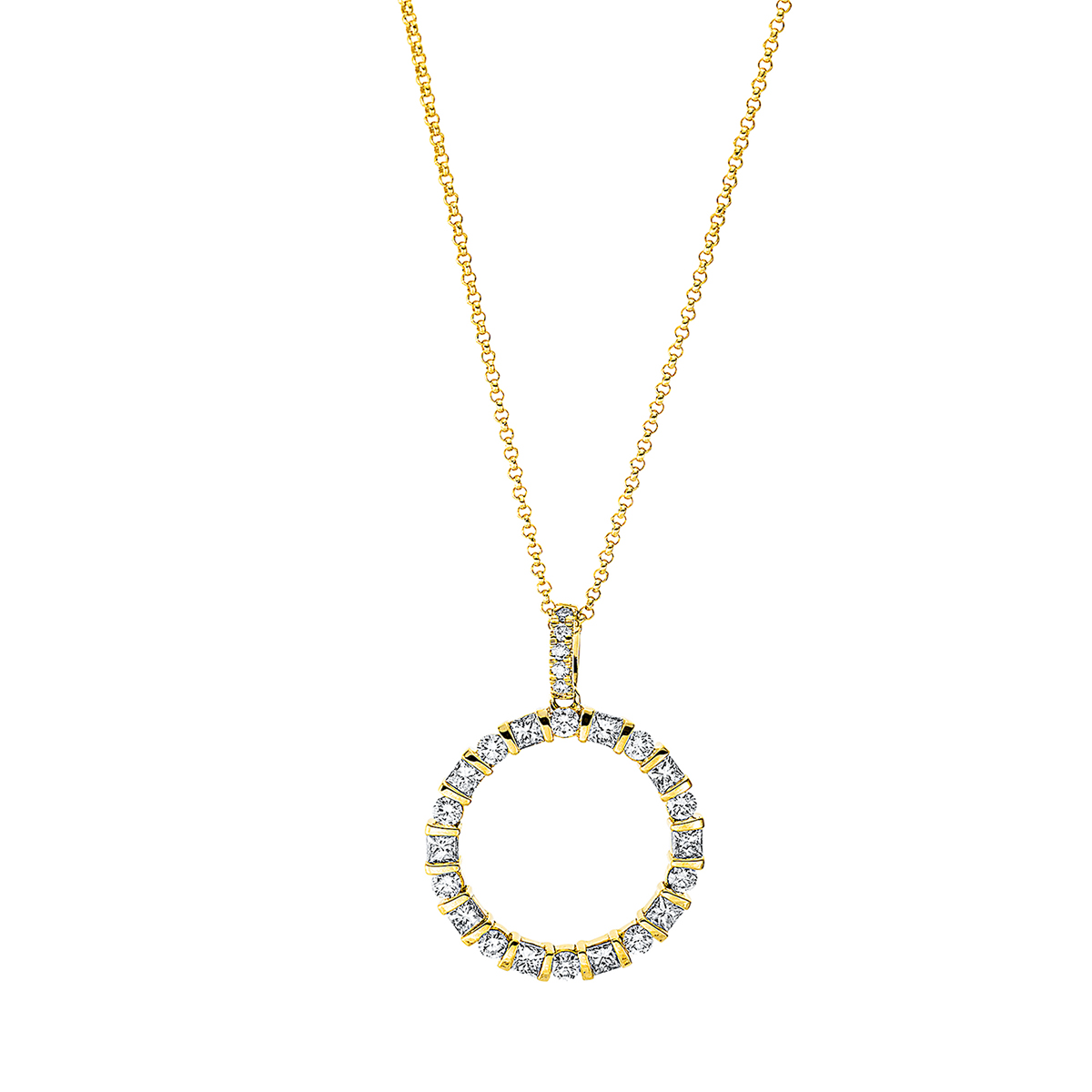 Collier 18 kt GG "Kreis", mit Öse