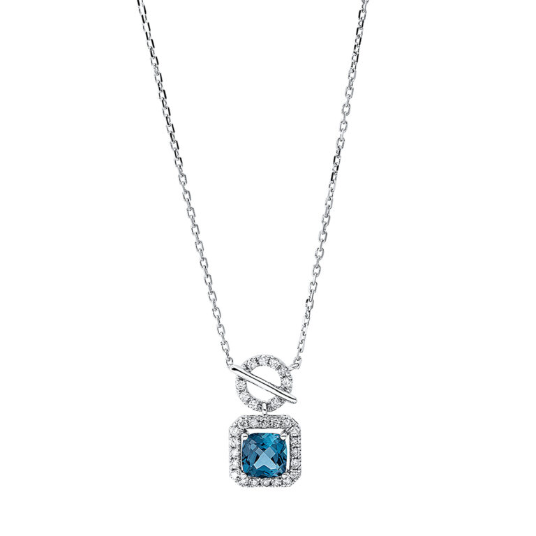 Collier 18 kt WG, mit ZÖ 41 cm