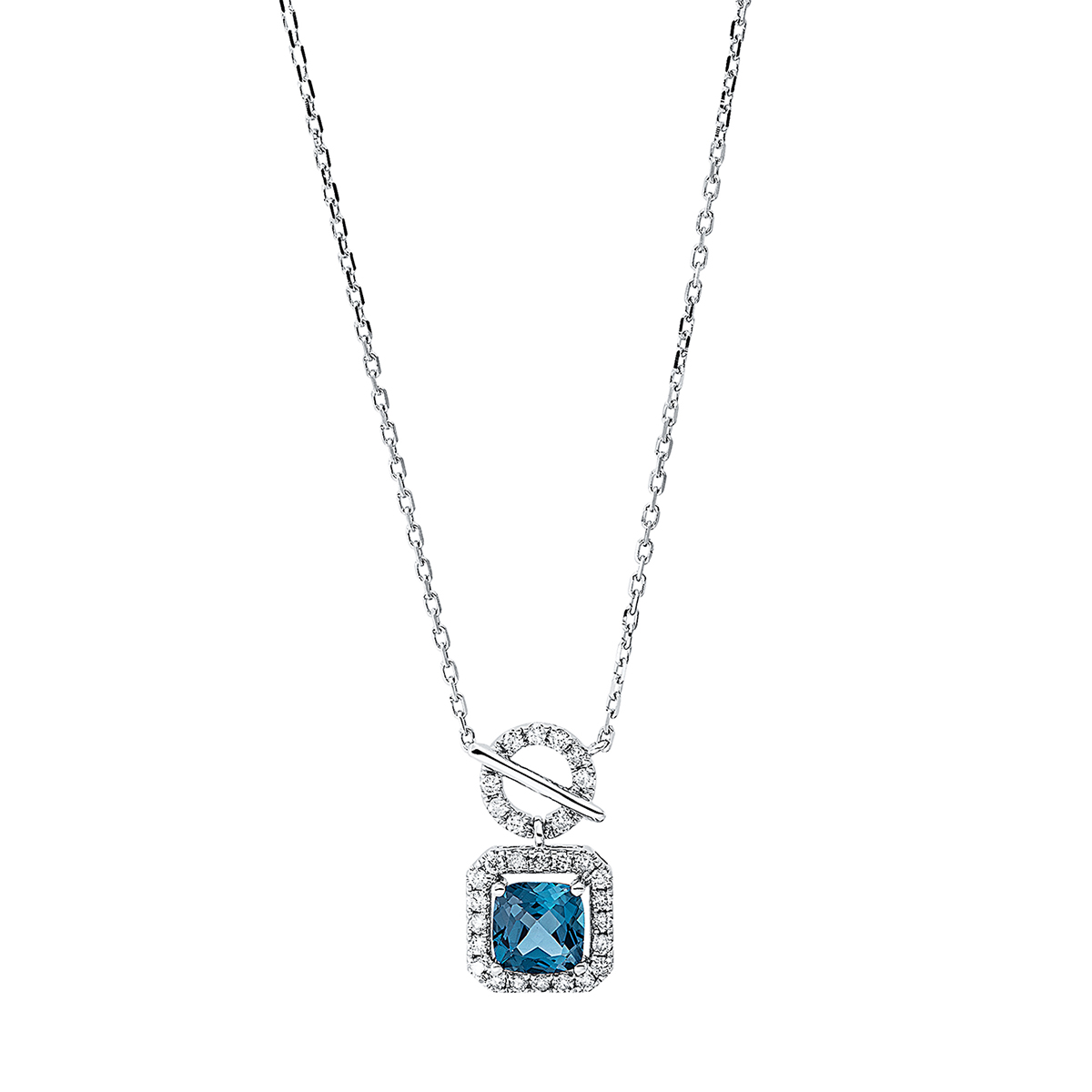 Collier 18 kt WG, mit ZÖ 41 cm