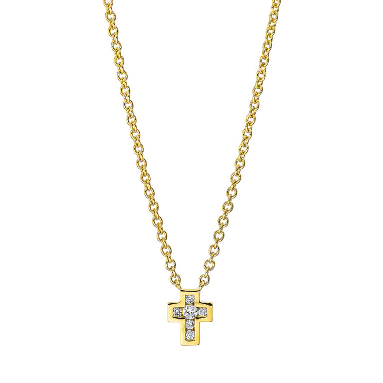 Collier 18 kt GG "Kreuz", mit ZÖ 40 cm