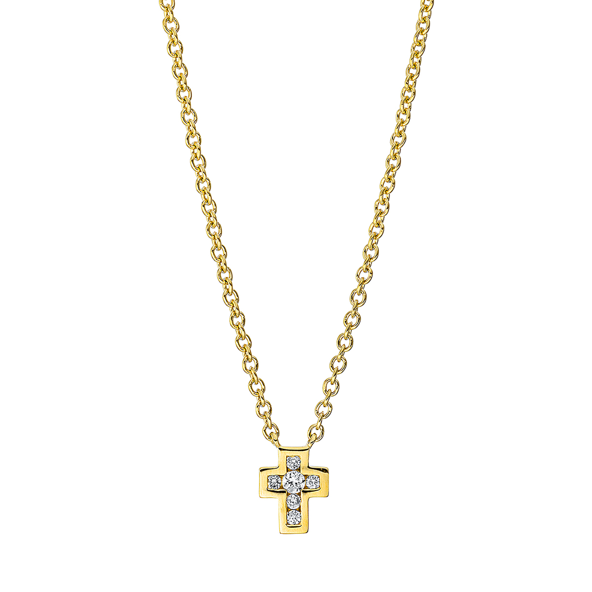 Collier 18 kt GG "Kreuz", mit ZÖ 40 cm
