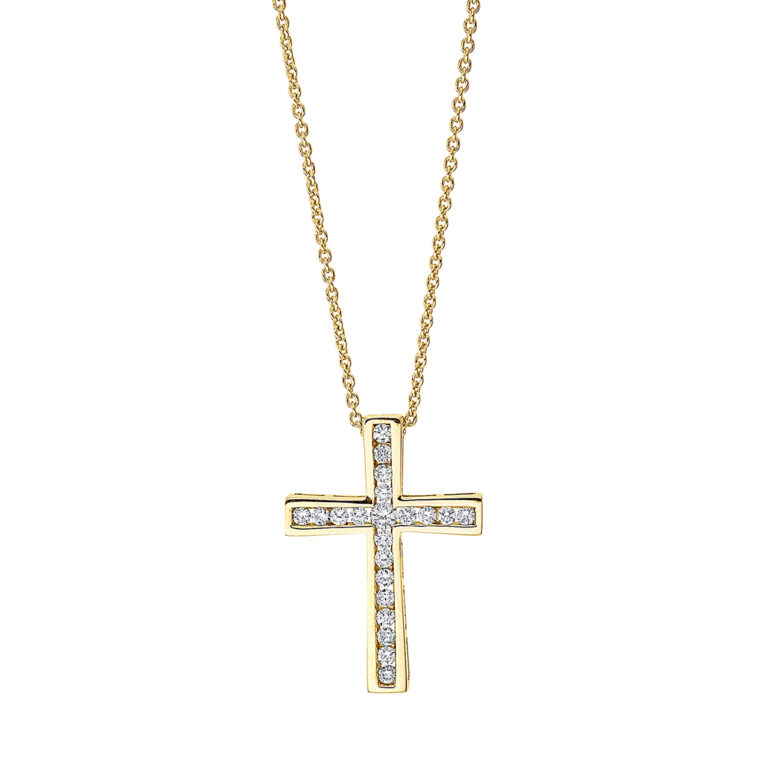 Collier 18 kt GG "Kreuz", mit ZÖ 40 cm