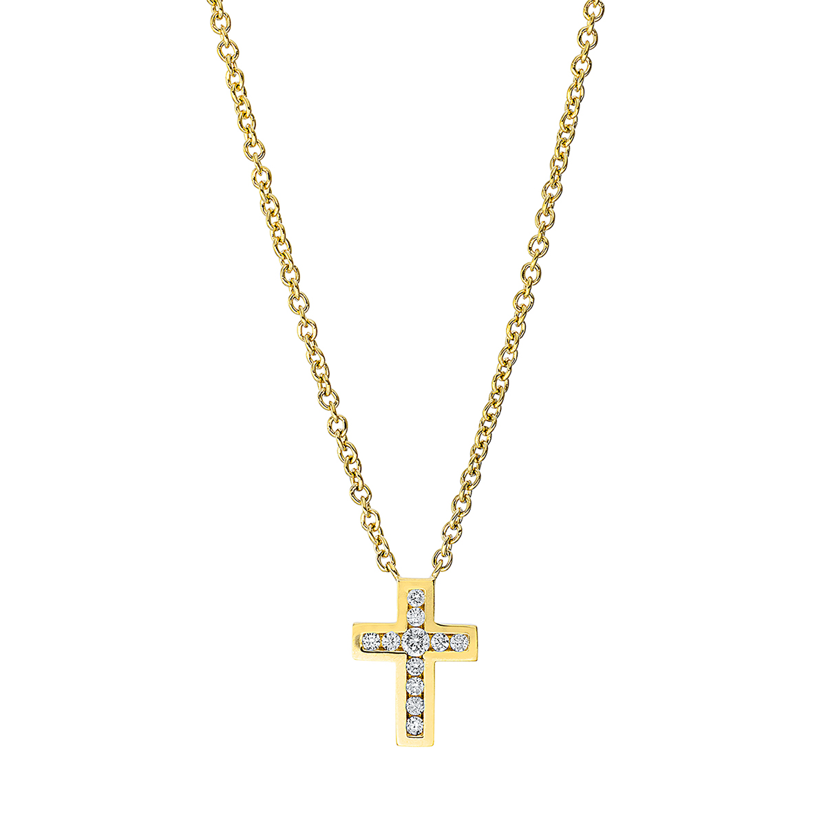 Collier 18 kt GG "Kreuz", mit ZÖ 40 cm