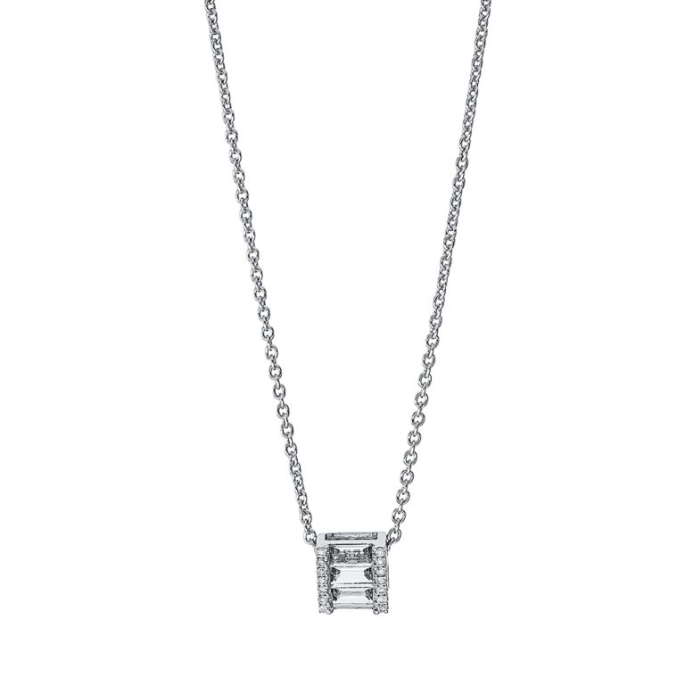 Collier 18 kt WG, mit ZÖ 40 cm