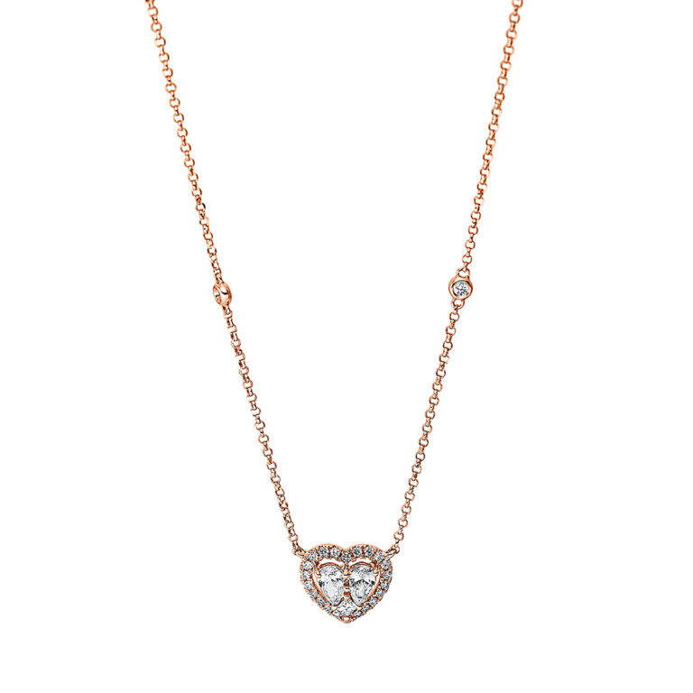 Collier 4er-Krappe 18 kt RG, mit ZÖ 42 cm