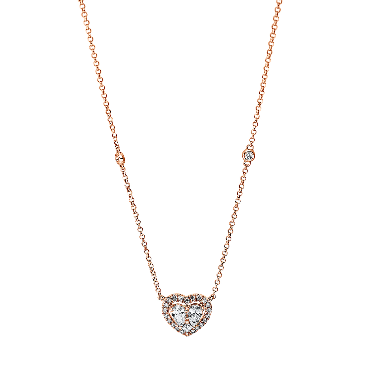 Collier 4er-Krappe 18 kt RG, mit ZÖ 42 cm