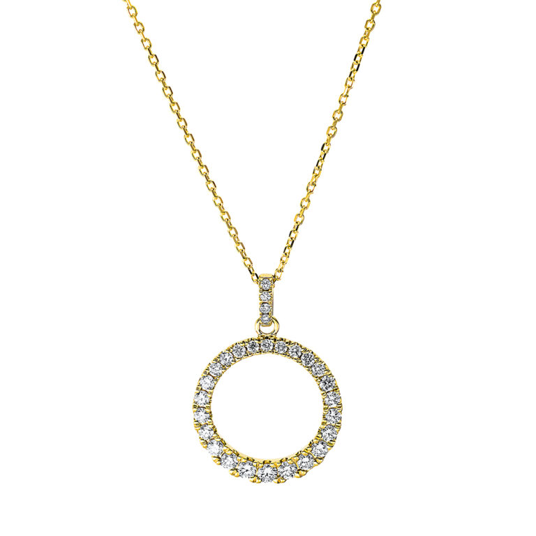 Collier 14 kt GG "Kreis", mit Öse