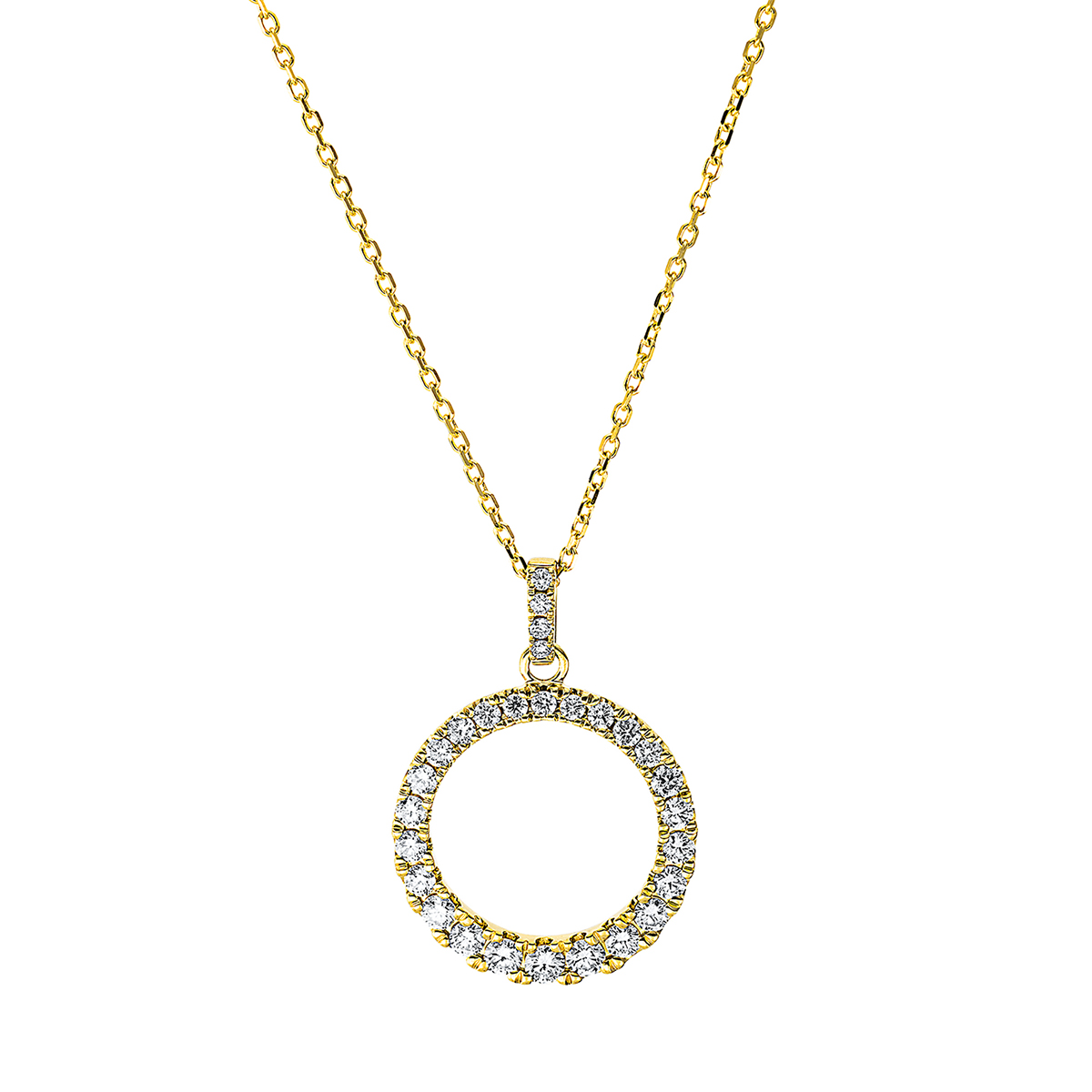 Collier 14 kt GG "Kreis", mit Öse