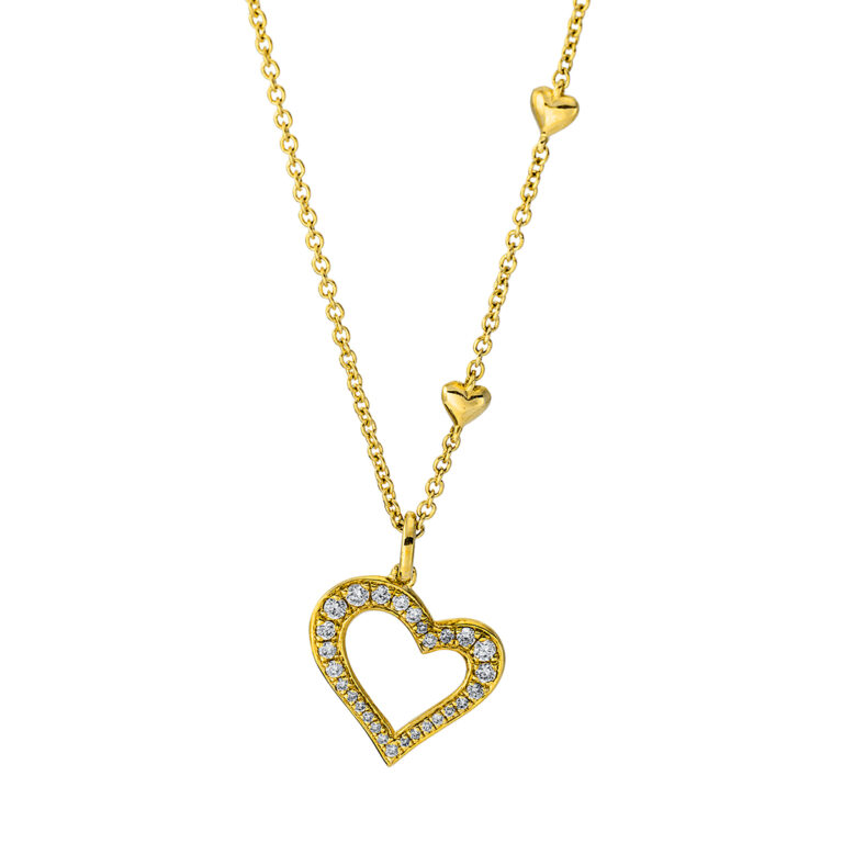 Collier 18 kt GG "Herz", mit ZÖ 40 cm