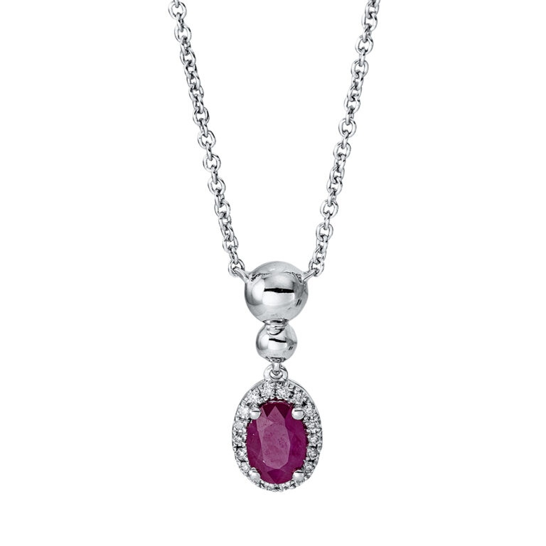 Collier 18 kt WG, mit ZÖ 40 cm