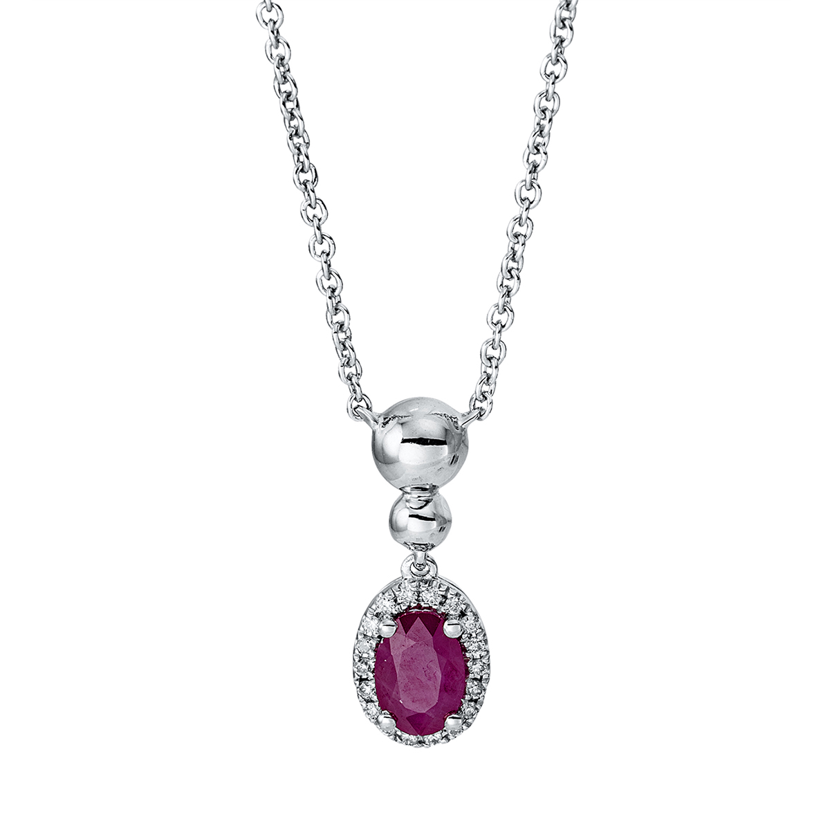 Collier 18 kt WG, mit ZÖ 40 cm
