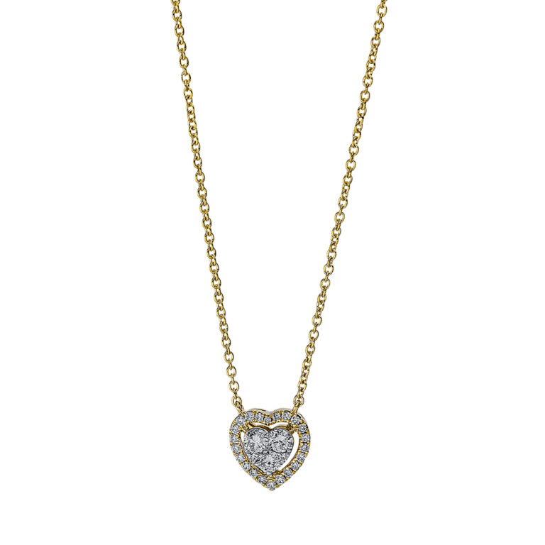 Collier 18 kt GG+WG "Herz"