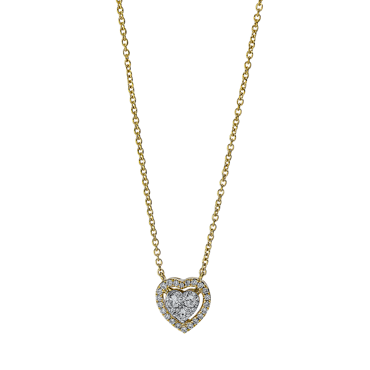 Collier 18 kt GG+WG "Herz"