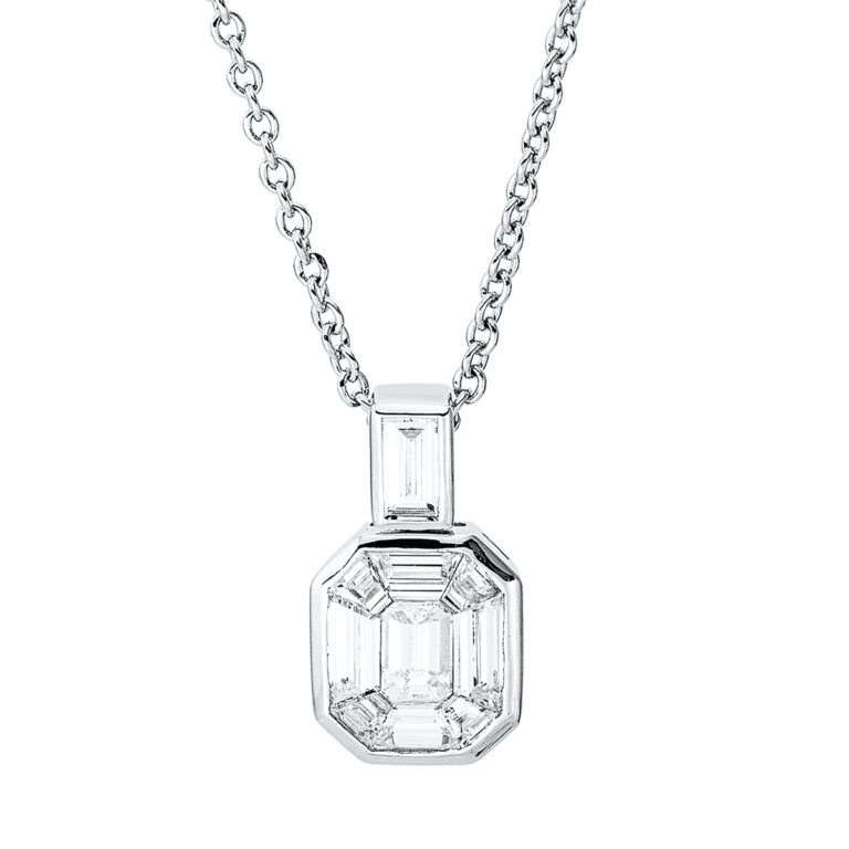 Collier 18 kt WG, mit ZÖ 40 cm