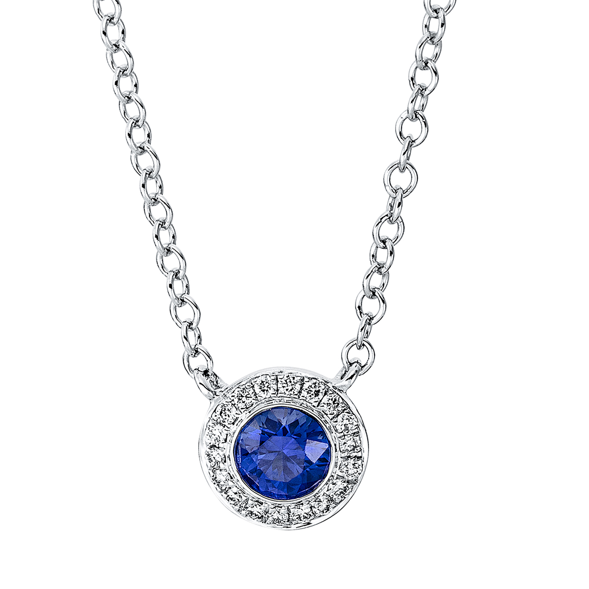 Collier 18 kt WG, mit ZÖ 40 cm
