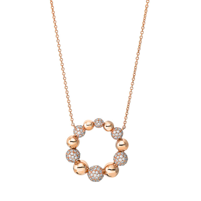 Collier 18 kt RG "Kugeln"