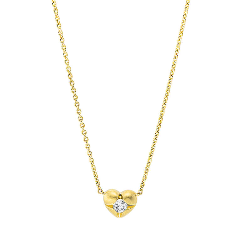 Collier 18 kt GG "Herz", mattiert