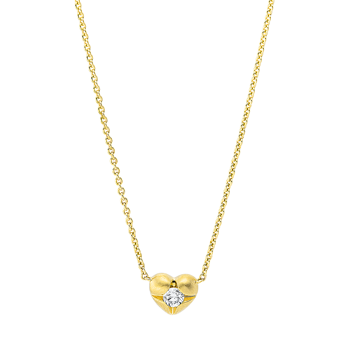 Collier 18 kt GG "Herz", mattiert