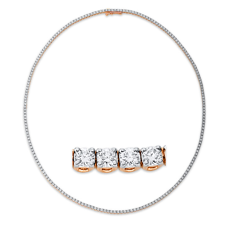 Collier 4er-Krappe 18 kt RG