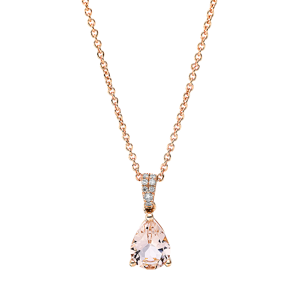 Collier 3er-Krappe 18 kt RG, mit ZÖ 40 cm + 42.5 cm