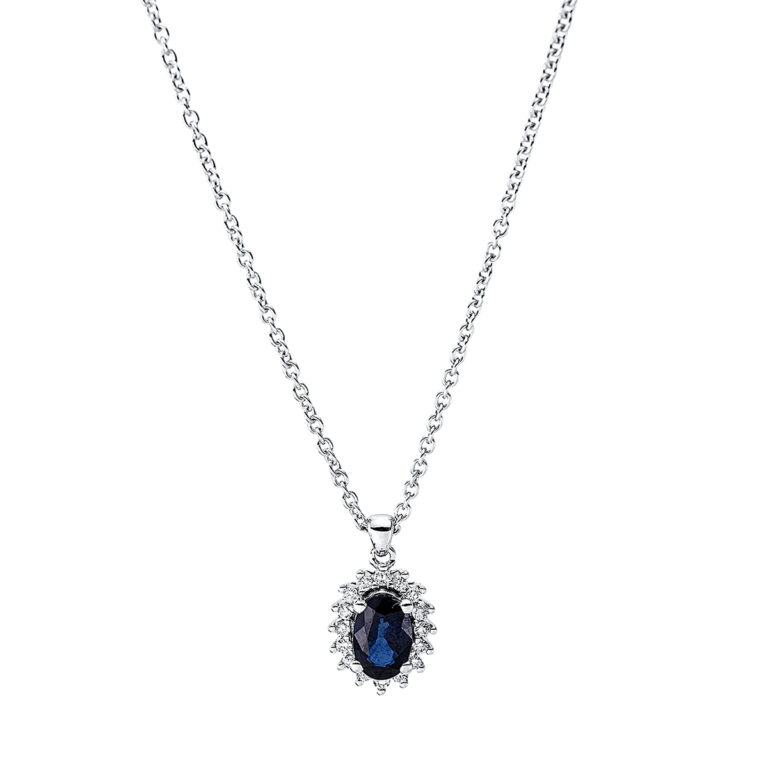 Collier 4er-Krappe 18 kt WG, mit ZÖ 40 cm + 42.5 cm