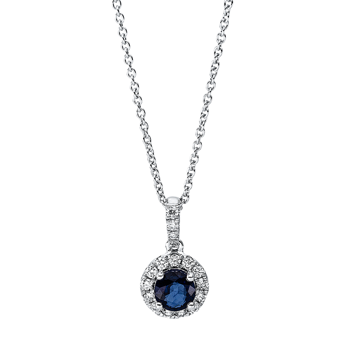 Collier 4er-Krappe 18 kt WG, mit ZÖ 40 cm + 42.5 cm