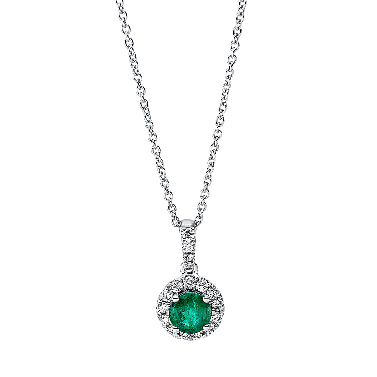 Collier 4er-Krappe 18 kt WG, mit ZÖ 40 cm + 42.5 cm