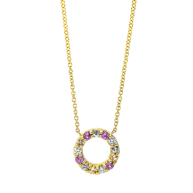 Collier 18 kt GG "Kreis", mit ZÖ 40 cm + 42.5 cm
