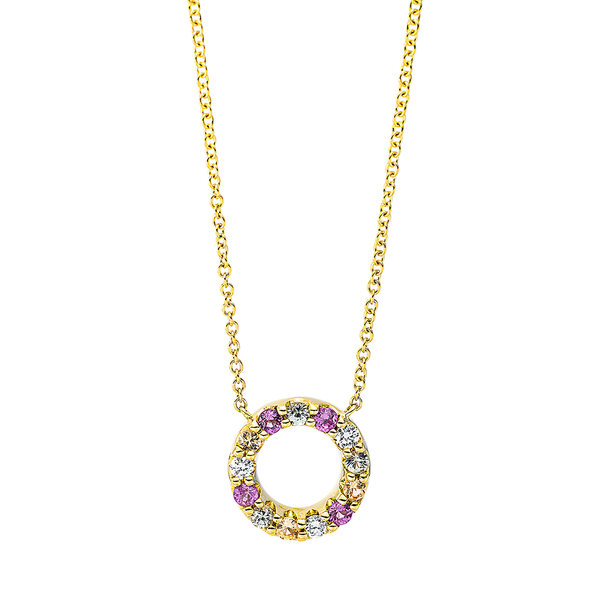Collier 18 kt GG "Kreis", mit ZÖ 40 cm + 42.5 cm
