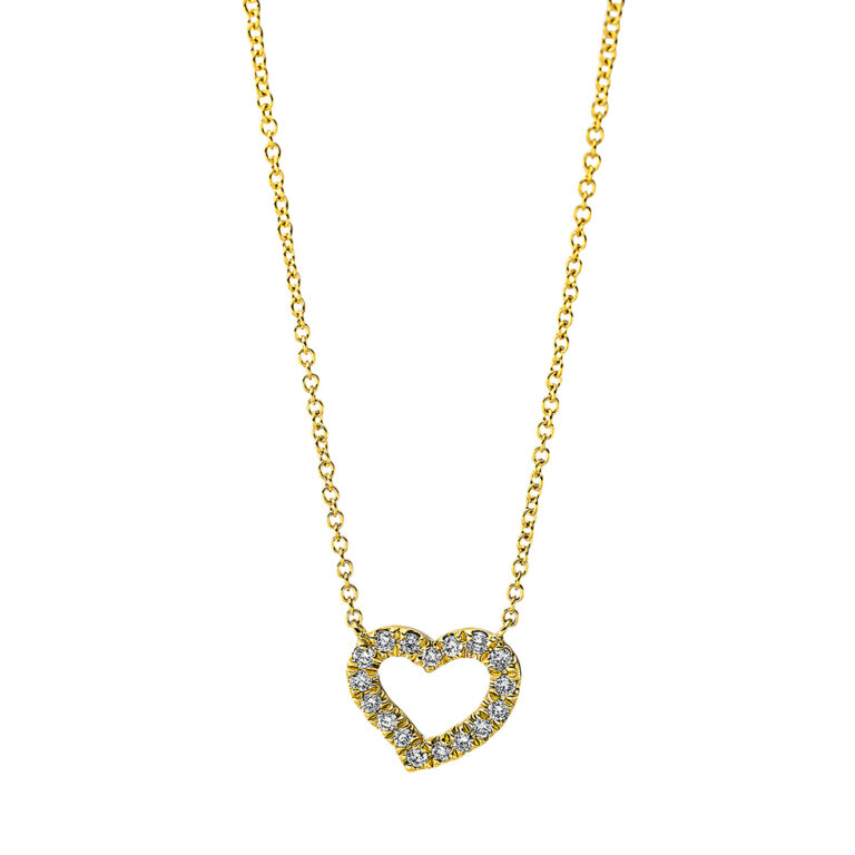Collier 18 kt GG "Herz", mit ZÖ 40 cm + 42.5 cm