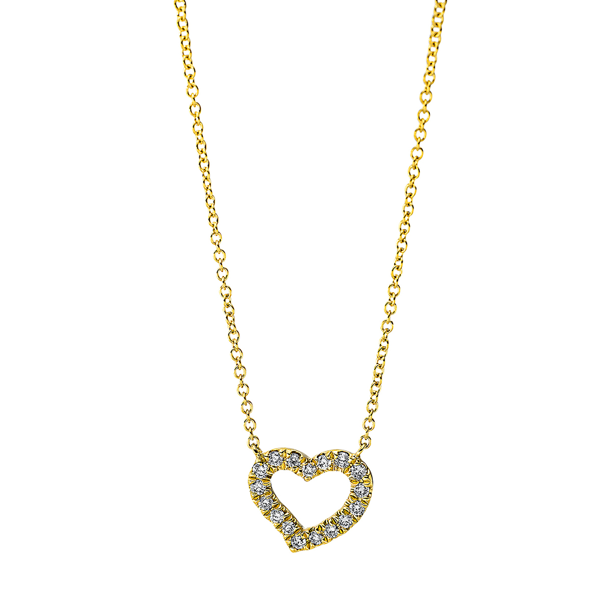 Collier 18 kt GG "Herz", mit ZÖ 40 cm + 42.5 cm